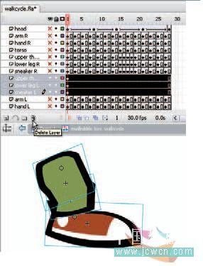 Flash cs3教程:人物行走動(dòng)畫(huà)制作技巧,PS教程,思緣教程網(wǎng)