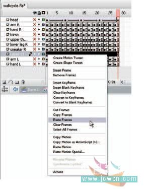 Flash cs3教程:人物行走動(dòng)畫(huà)制作技巧,PS教程,思緣教程網(wǎng)