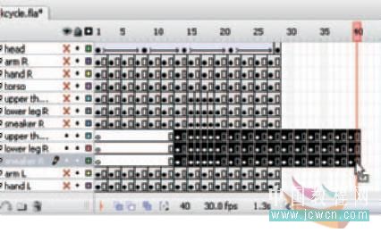 Flash cs3教程:人物行走動(dòng)畫(huà)制作技巧,PS教程,思緣教程網(wǎng)