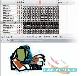 Flash cs3教程:人物行走動(dòng)畫(huà)制作技巧,PS教程,思緣教程網(wǎng)