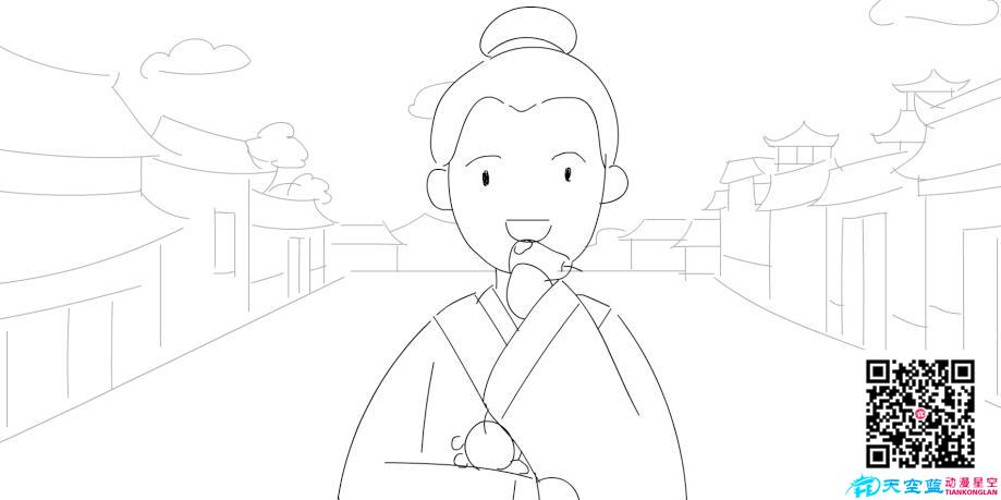 正面，男主吃著梨.jpg