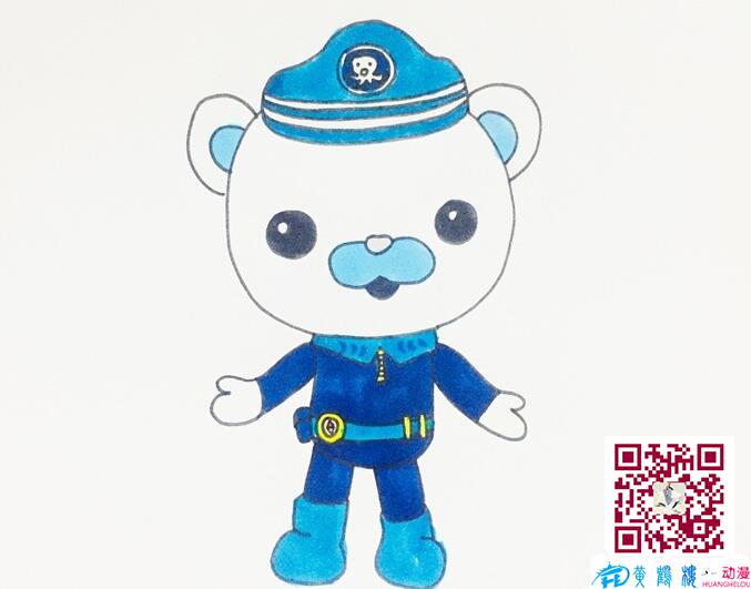 最后將腰帶部件涂黃后，衣服整體涂上暗藍色，聰明的巴克隊長就畫好啦.jpg