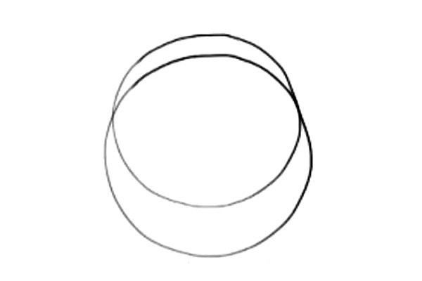 一、畫(huà)兩個(gè)交叉的圓，樂(lè)迪的臉是由兩個(gè)圓組成的。.jpg