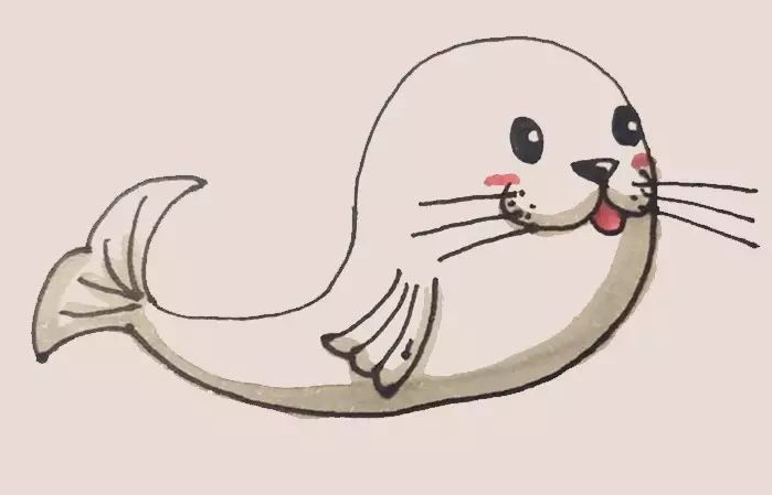 第七步：最后給畫好的海豹涂上漂亮的顏色就好了。.png