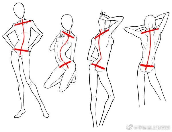 人體動(dòng)勢(shì)線與姿勢(shì)參考，學(xué)畫畫收藏不虧
