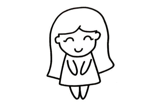 長(zhǎng)發(fā)小美女簡(jiǎn)筆畫(huà)怎么畫(huà)？長(zhǎng)發(fā)小美女簡(jiǎn)筆畫(huà)步驟教程.jpg