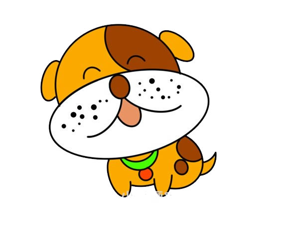 卡通小狗狗簡(jiǎn)筆畫(huà)畫(huà)法圖片
