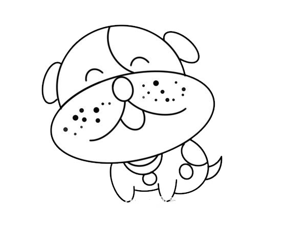 卡通小狗狗簡(jiǎn)筆畫(huà)畫(huà)法圖片