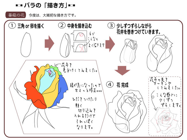 各種花的簡單畫法，一步一步教你畫鮮花