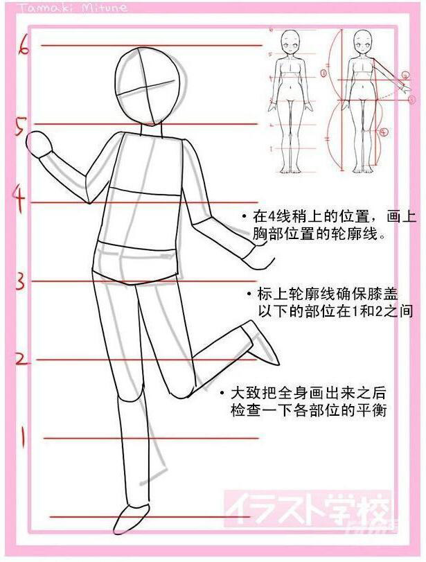 動漫女生頭身比怎么畫？動漫女生頭身比畫法教程四.jpg