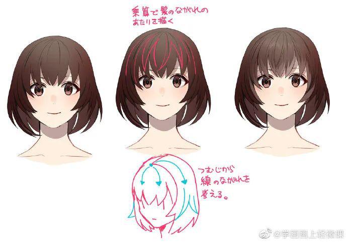 【繪畫素材】頭發(fā)上色是有很多技巧的！ 
