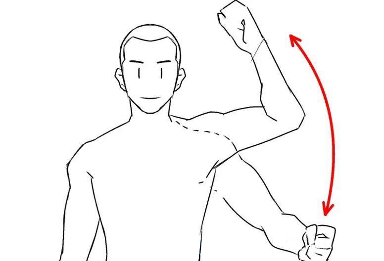 如果手臂揮起來(lái)，男性強(qiáng)壯的肌肉.jpg