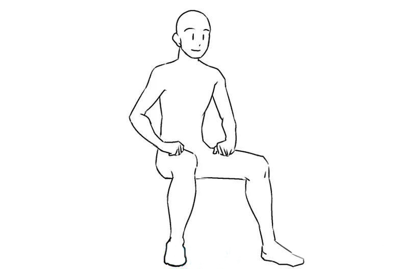 男性坐在椅子上時(shí)，肘部外張，膝蓋張開(kāi).jpg