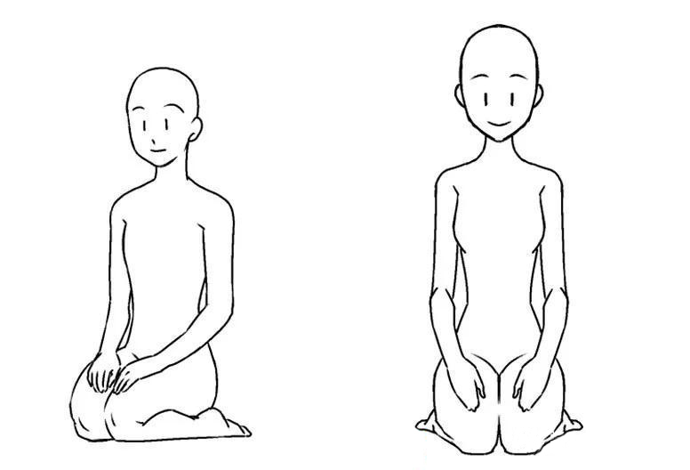 女性，跪坐時(shí)，肘部更靠近身體.jpg