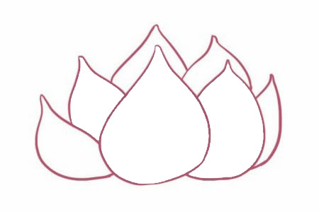 荷花簡(jiǎn)筆畫圖片步驟二