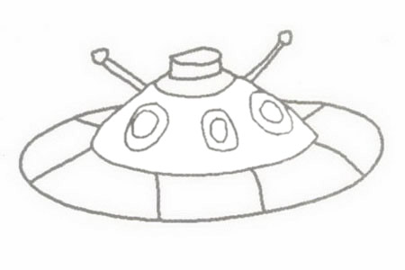 飛碟簡(jiǎn)筆畫 UFO飛碟簡(jiǎn)筆畫圖片