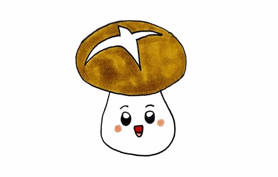 蘑菇簡(jiǎn)筆畫 卡通香菇怎么畫_可愛的卡通香菇簡(jiǎn)筆畫畫法步驟圖片