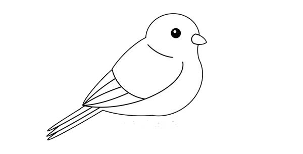 可愛(ài)黃鸝鳥(niǎo)簡(jiǎn)筆畫(huà)畫(huà)法步驟圖片