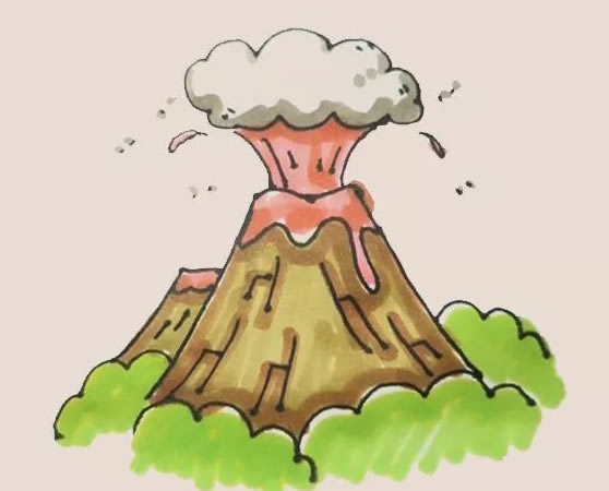火山噴發(fā)場景怎么畫？