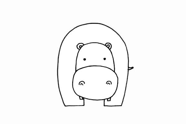 河馬簡(jiǎn)筆畫圖片