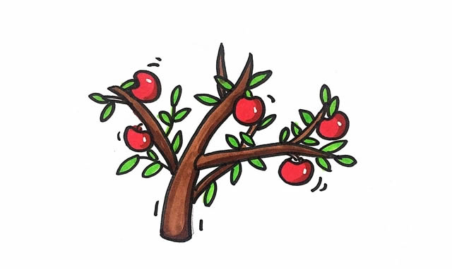 手繪蘋(píng)果樹(shù)怎么畫(huà)？
