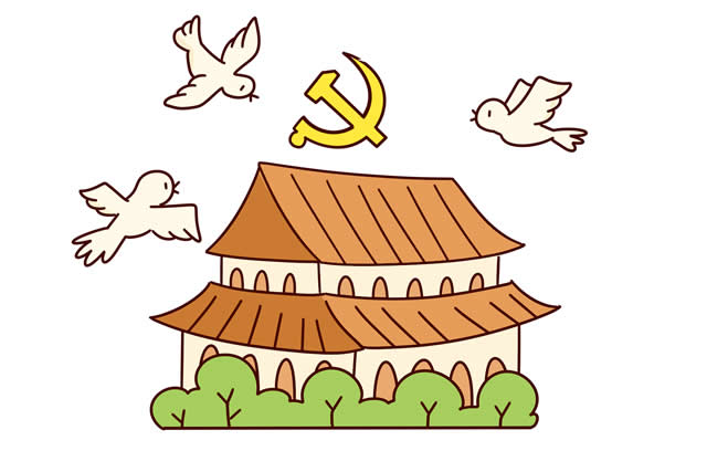 手繪建黨節(jié)場(chǎng)景怎么畫呢,畫建黨節(jié)場(chǎng)景的畫法步驟教程 建黨節(jié)簡(jiǎn)筆畫簡(jiǎn)單圖片大全漂亮_鴿子和天安門