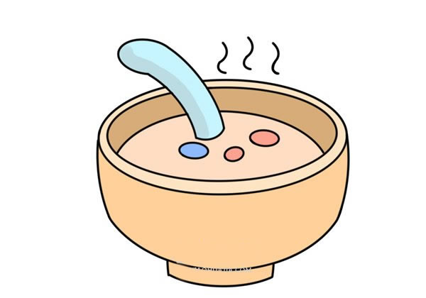 手繪一碗粥怎么畫？