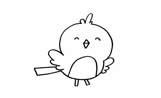 可愛(ài)的小鳥(niǎo)簡(jiǎn)筆畫步驟圖