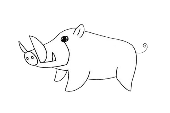 野豬簡(jiǎn)筆畫圖片