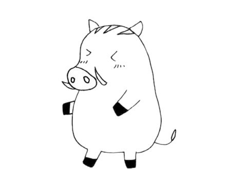 野豬簡(jiǎn)筆畫圖片