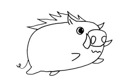 野豬簡(jiǎn)筆畫圖片