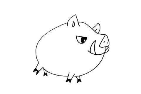 野豬簡(jiǎn)筆畫圖片