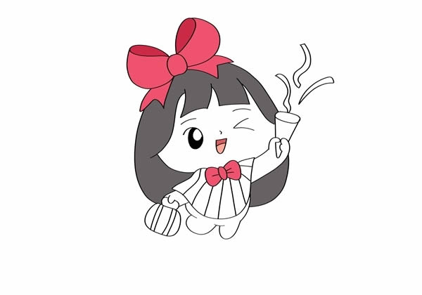 可愛小女孩簡(jiǎn)筆畫圖片