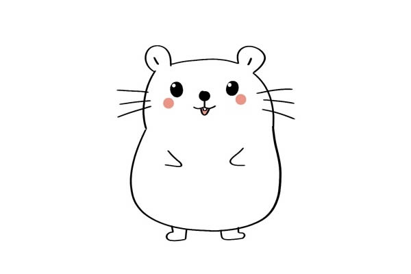 超萌可愛(ài)小倉(cāng)鼠簡(jiǎn)筆畫 卡通倉(cāng)鼠簡(jiǎn)筆畫彩色畫法