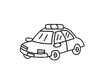 警車 警車簡筆畫圖片大全作品三