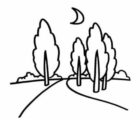 山水風(fēng)景簡(jiǎn)筆畫圖片