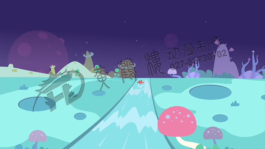 英語課動畫制作：小惡龍卻沒控制中，扎進了瀑布里，被強力的水流擊落到了湖中。.jpg