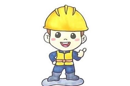 建筑工人簡(jiǎn)筆畫(huà)彩色畫(huà)法 步驟圖解