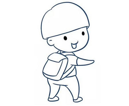 背書(shū)包的小男孩簡(jiǎn)筆畫(huà)步驟圖解
