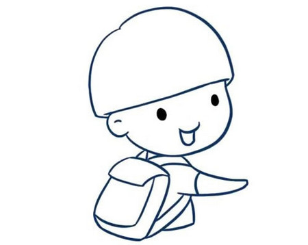 背書(shū)包的小男孩簡(jiǎn)筆畫(huà)步驟圖解