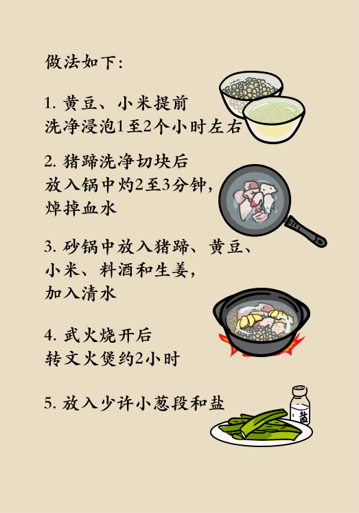 小米黃豆豬蹄怎么做才健康？