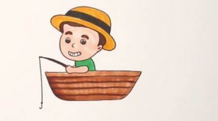 船上漁翁簡(jiǎn)筆畫