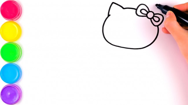 動(dòng)漫手繪hello kitty貓的畫(huà)法，hello kitty貓美人魚(yú)步驟教程