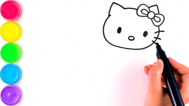 動(dòng)漫手繪hello kitty貓的畫(huà)法，hello kitty貓美人魚(yú)步驟教程