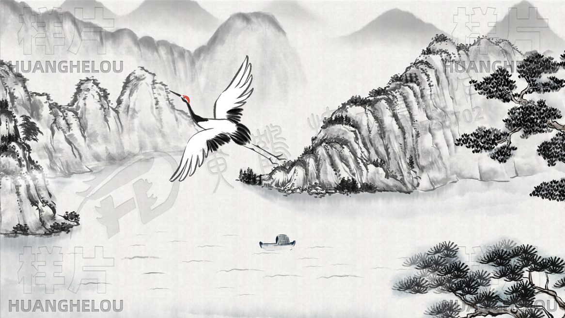 《高山流水，叢山峻嶺》 水墨畫動畫制作場景設(shè)計效果圖.jpg